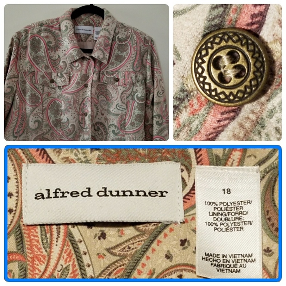 Alfred Dunner Sz 18 Button Down Fully Lined Shirt